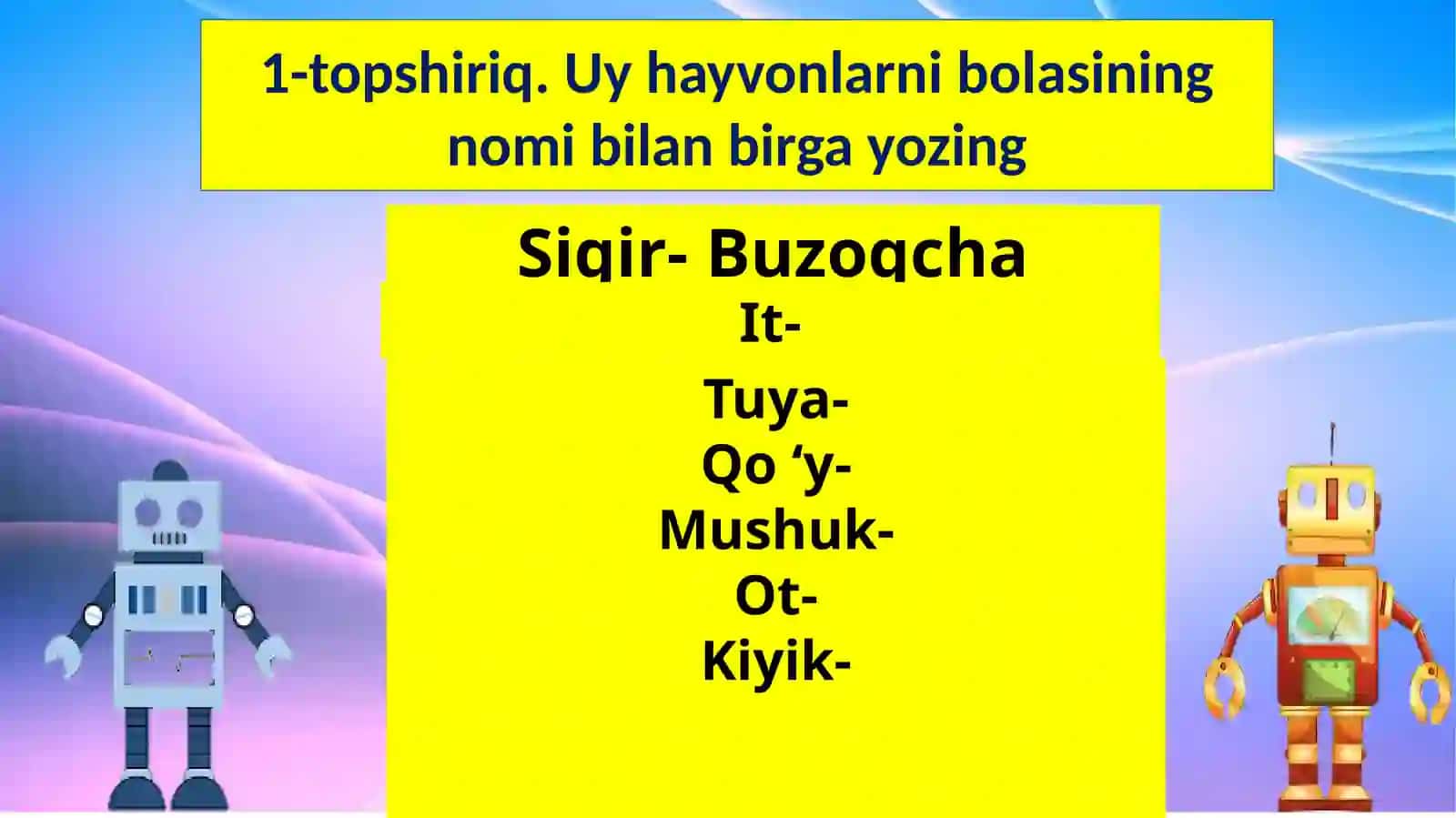 2-sinf Fan: Ona tili va o`qish savodxonligi 4