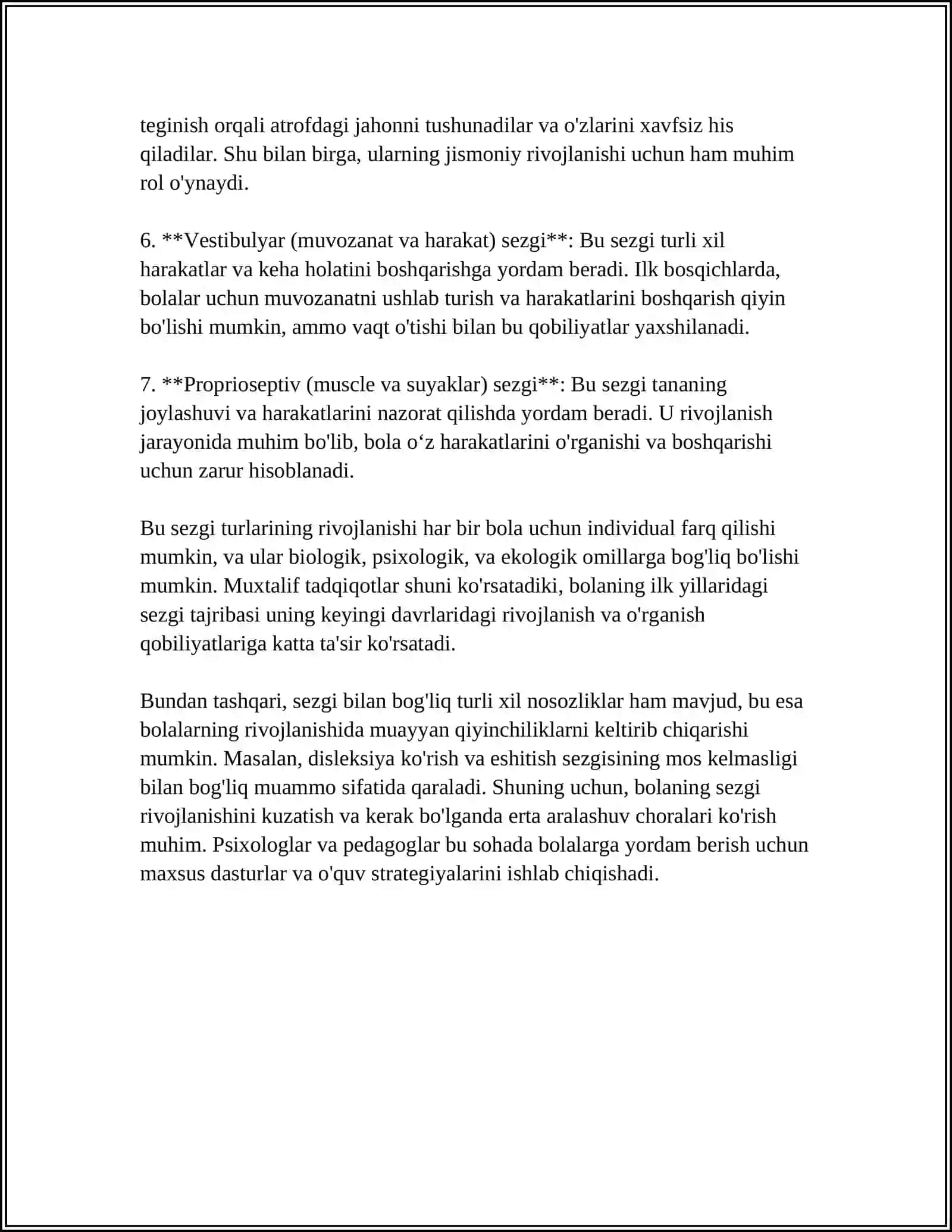 SEZGI BOLALARDA SEZGINING RIVOJLANISHI 4