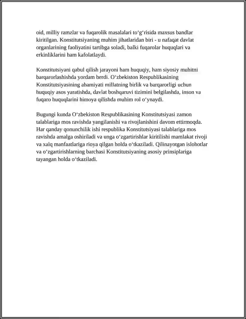 O‘ZBEKISTON RESPUBLIKASI KONSTITUTSIYASI 4