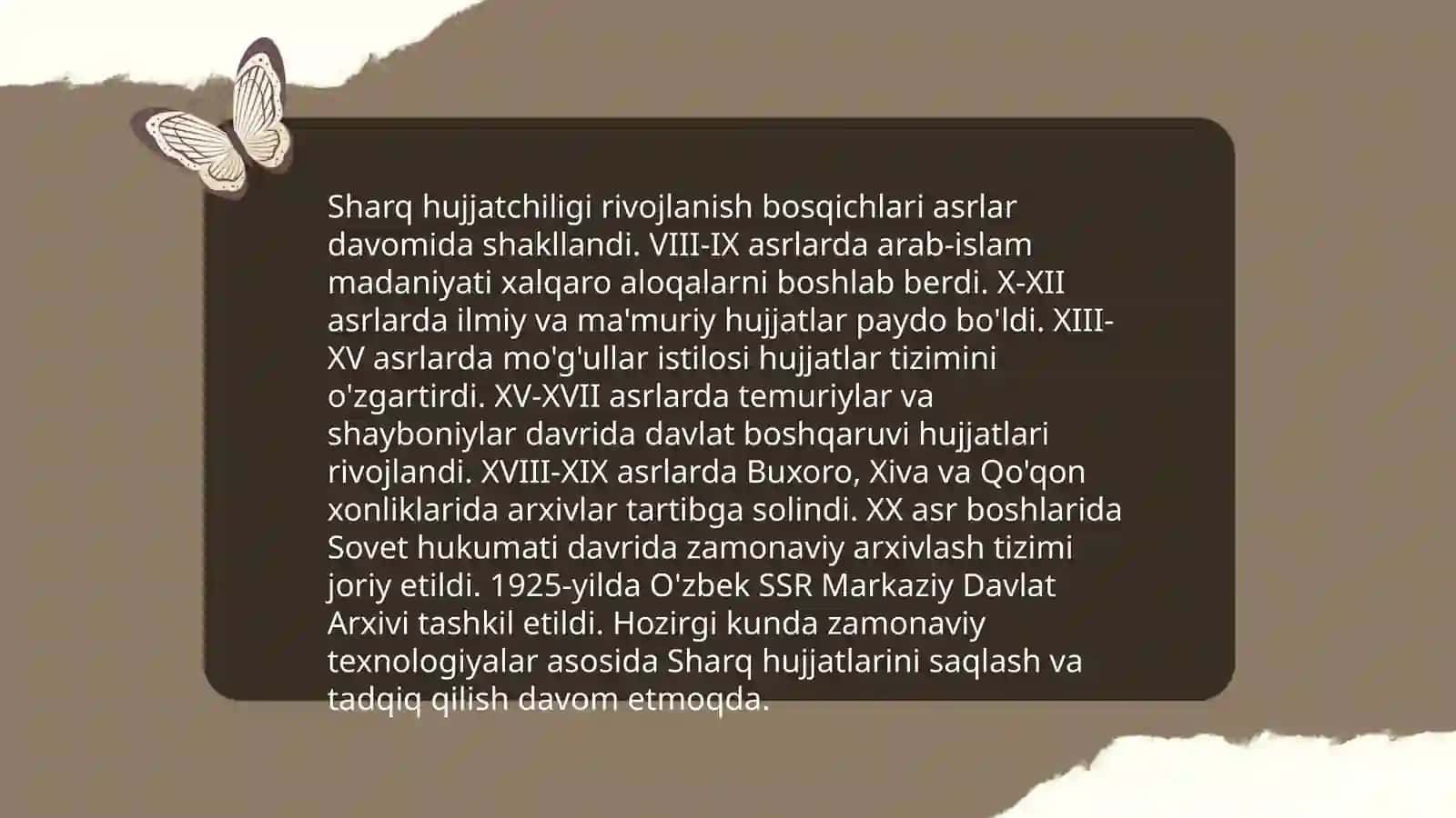 Hujjatchilik tarixi. Sharq hujjatchiligi 4