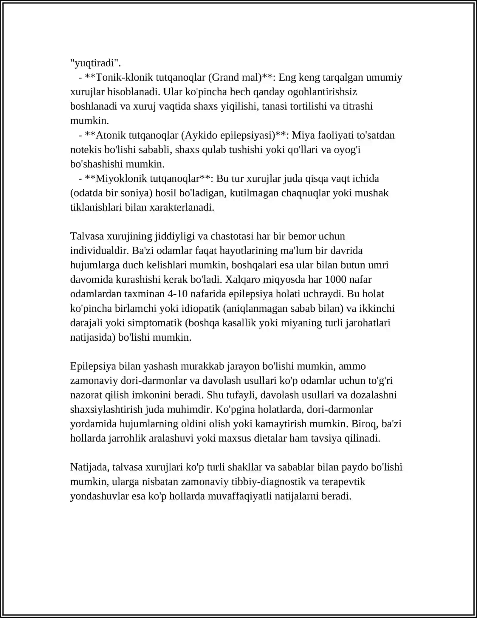 TALVASA XURUJI TURLARI UNI DAVOLASHDA ISHLATILADIGAN DORI VOSITALARI 4