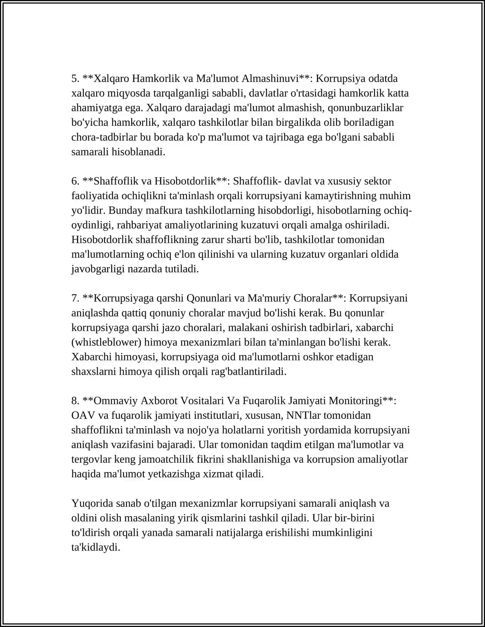 TALIMDA KORRUPSIYANI OLDINI OLISH 4