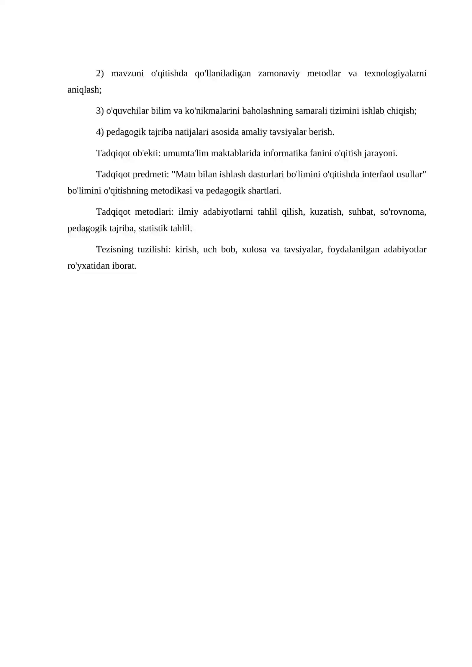 MATN BILAN ISHLASH DASTURLARI BO'LIMINI O'QITISHDA INTERFAOL USULLAR 4