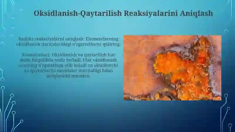 Oksidlanish-qaytarilish reaksiyasi va uning xususiyatlari 4