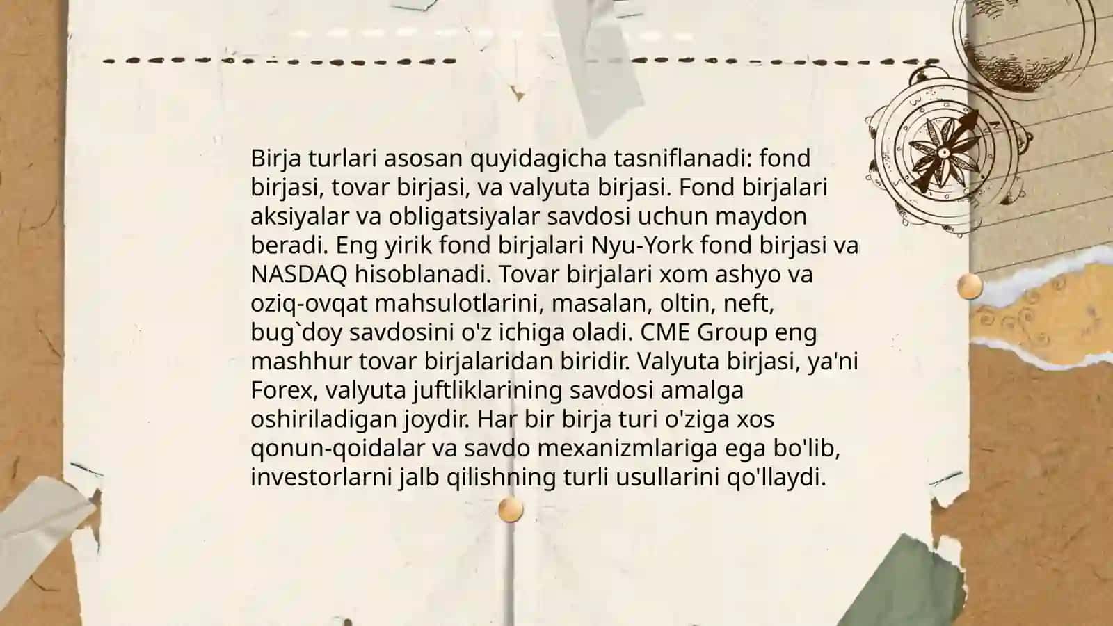 Birjaning asosiy fa'oliyati va birja risklarining turlari 4