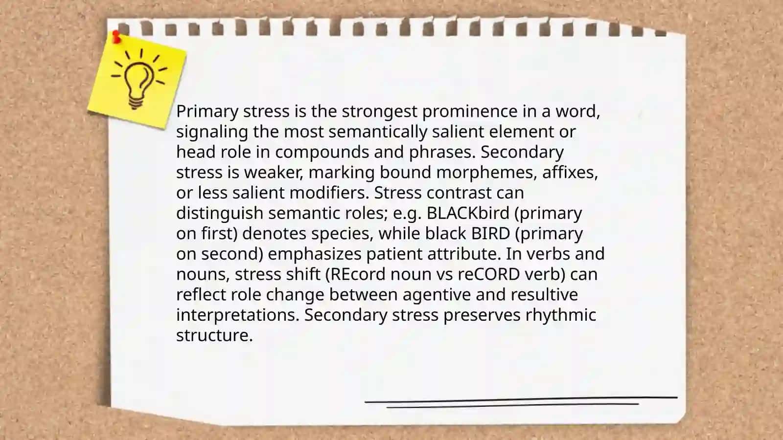 Word stress and meaning stress in English 4