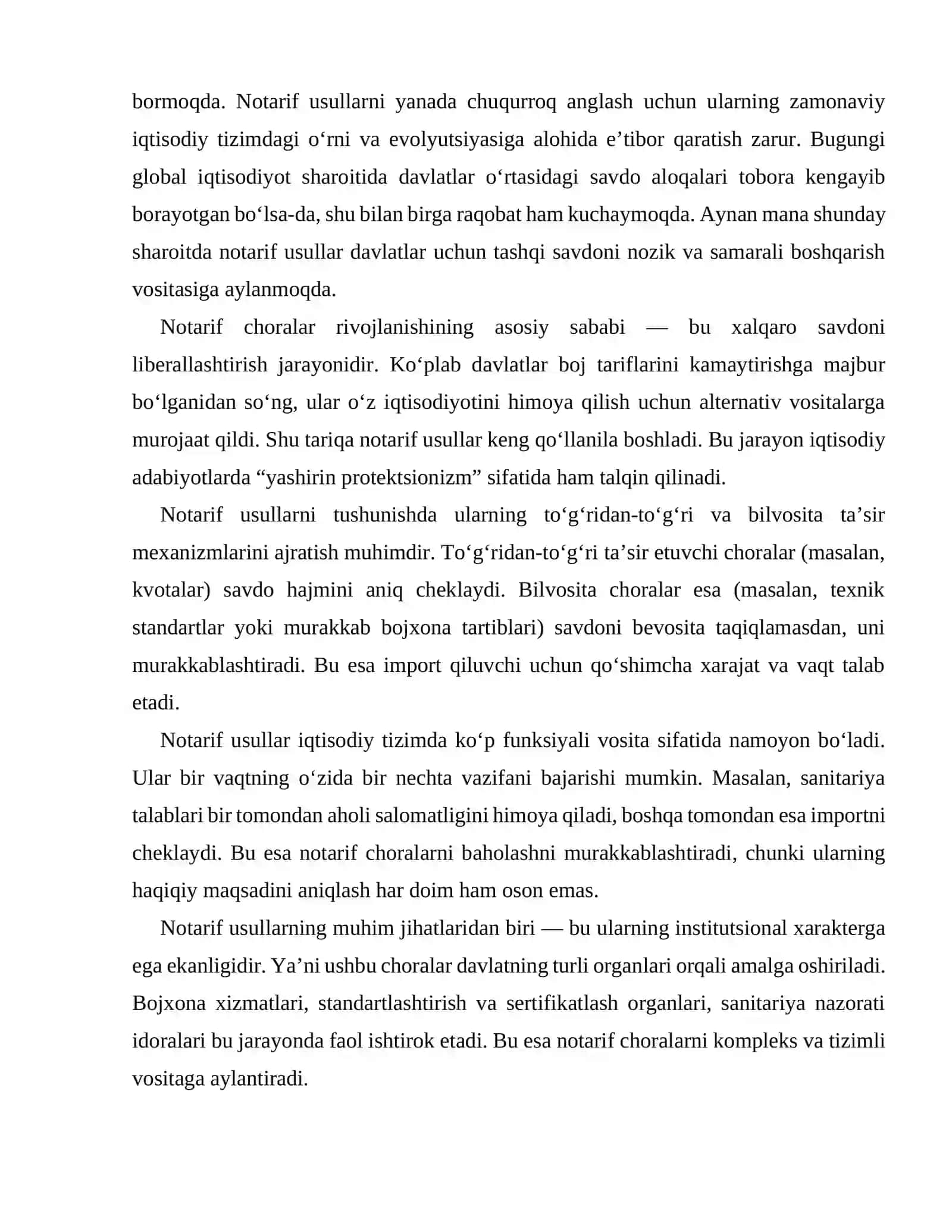 Tashqi savdoni tartibga solishning notarif usullari 4