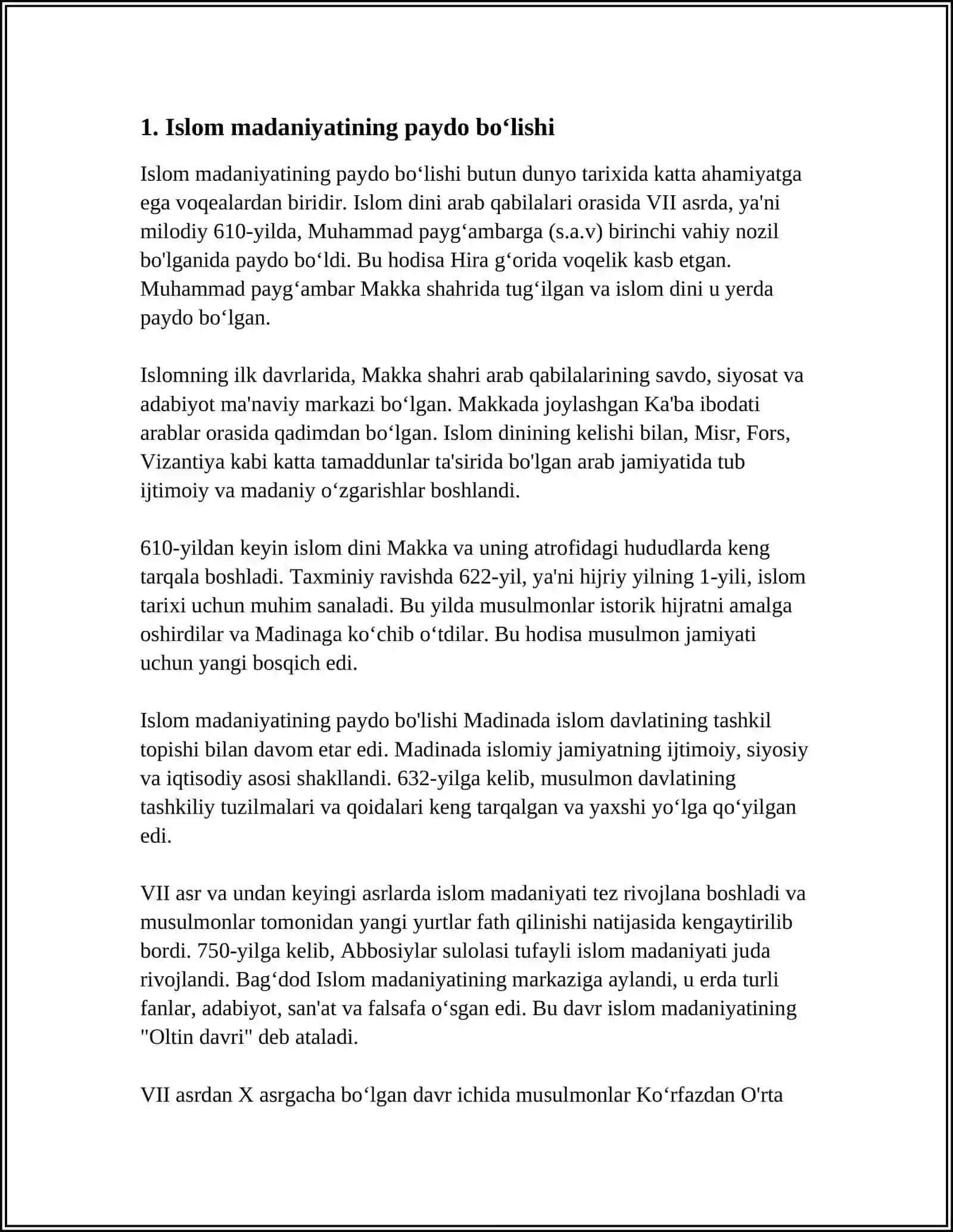 ISLOM MADANIYATINING OʻZIGA XOS XUSUSIYATLARI 4
