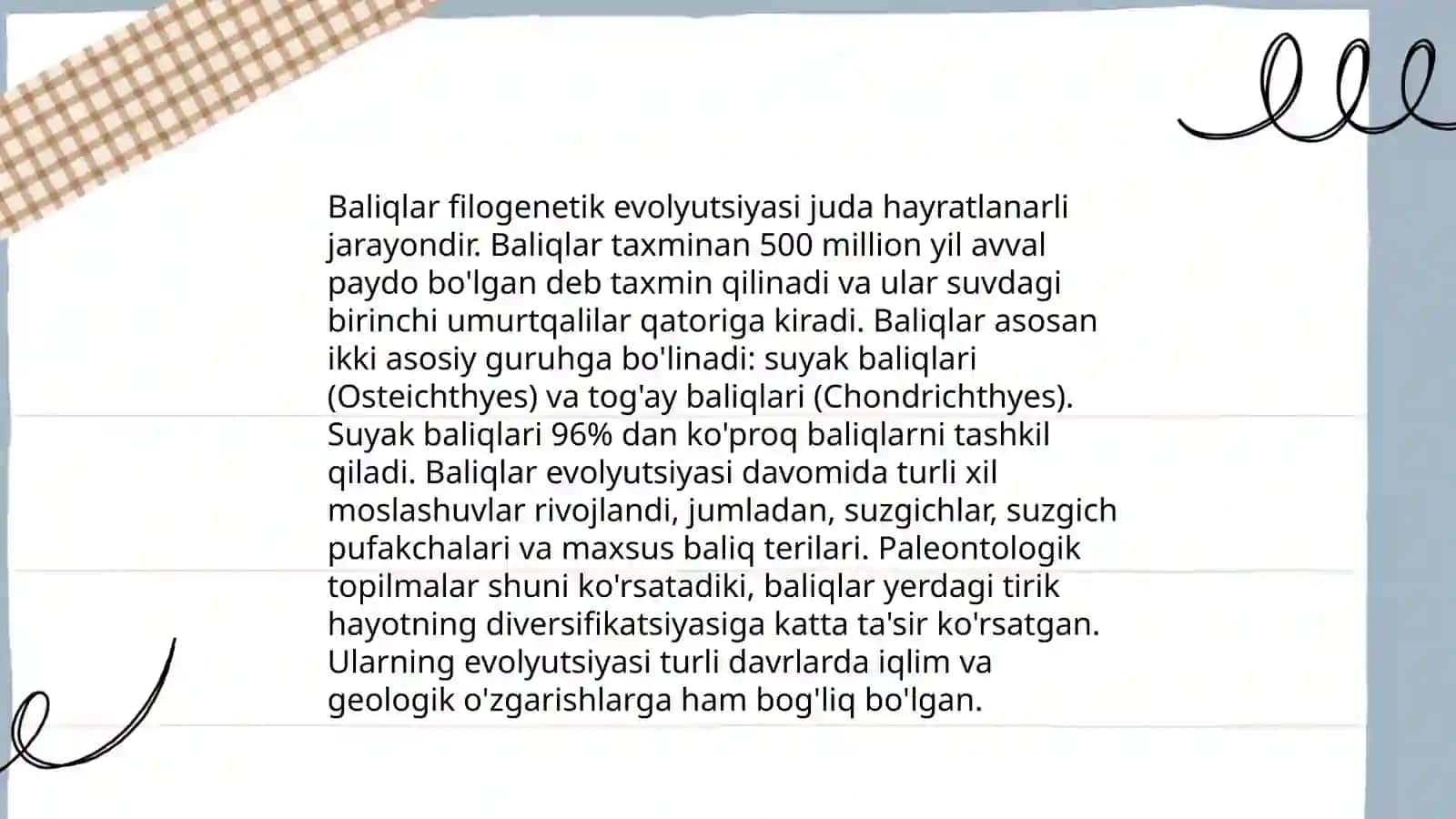 Baliqlar katta sinfining zamonaviy sistematikasi 4