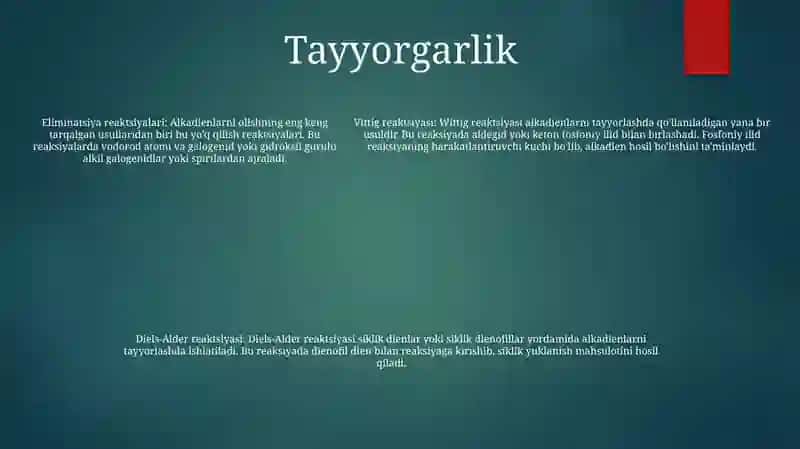 Alkadiyenlar Organik Kimyo 4