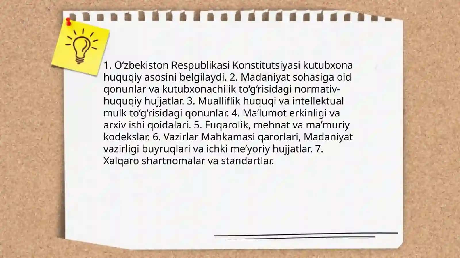 Kutubxona axborot muassasalarining huquqiy hujjatlar tizimi 4