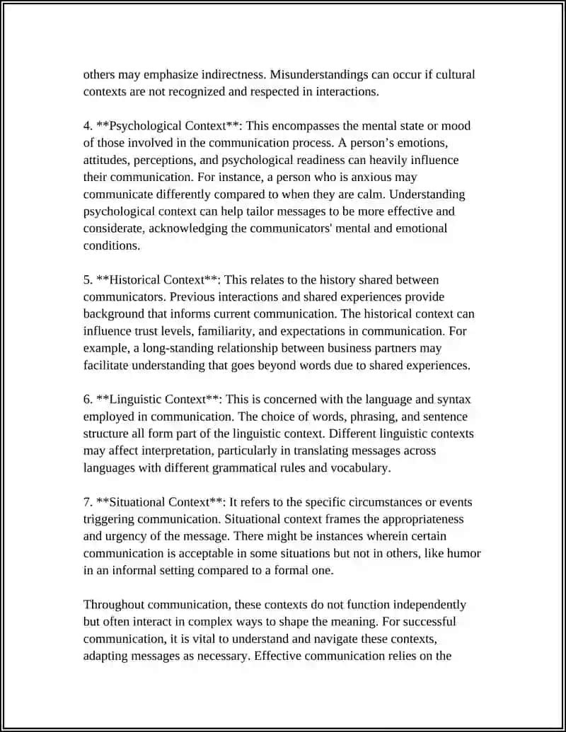 EXPLORING THE ROLE OF CONTEXT IN COMMUNICATION 4