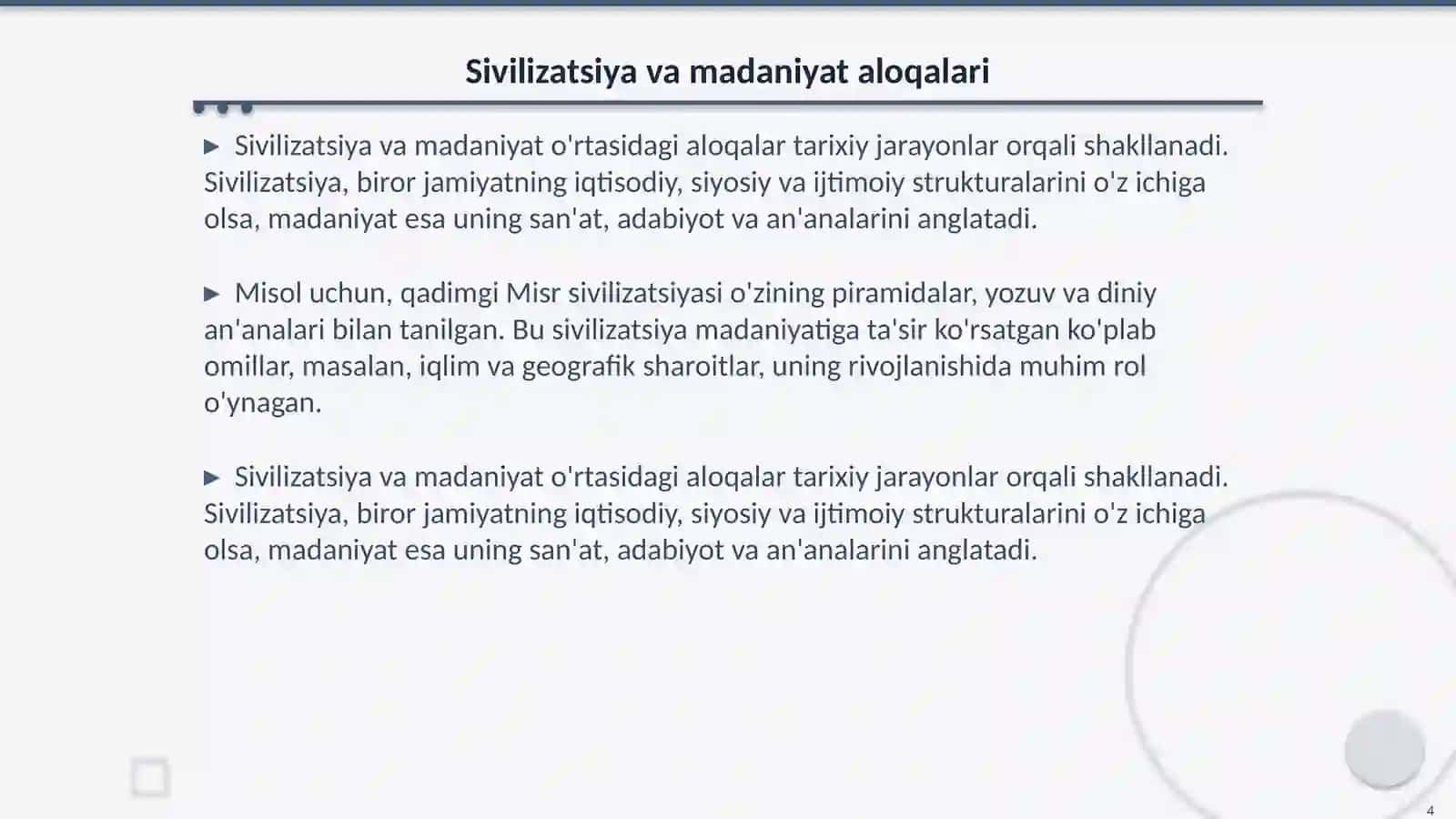 Tarix falsafasi.Sivilizatsiya va Madaniyat 4