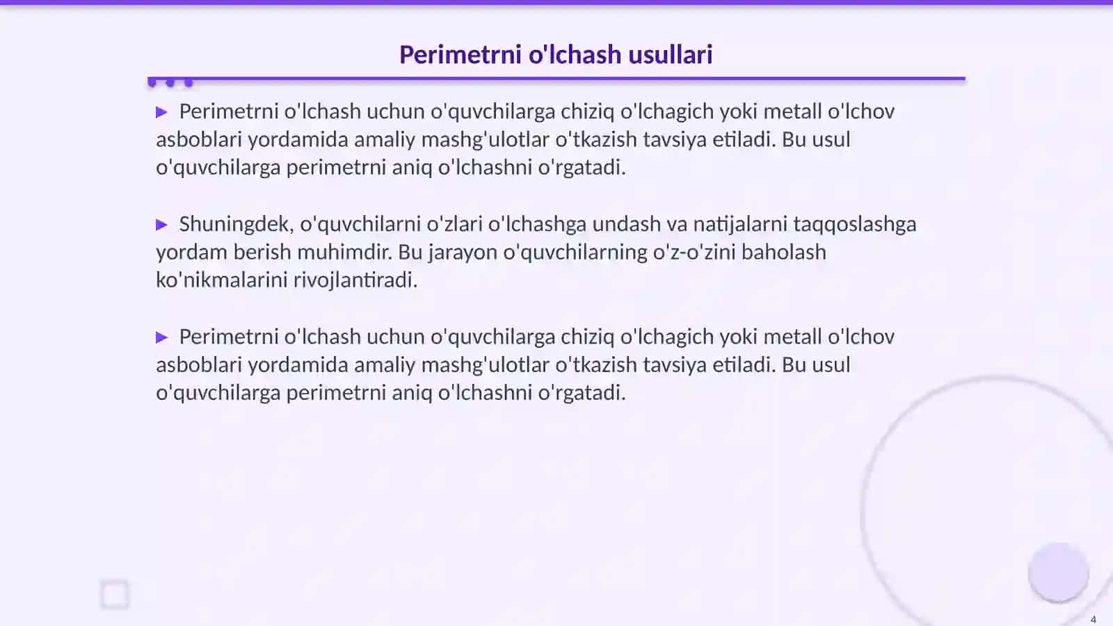 Perimetr va Yuza Tushunchalari 4