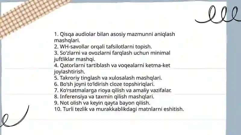 Eshitish qobilyatini rivojlantirish 4
