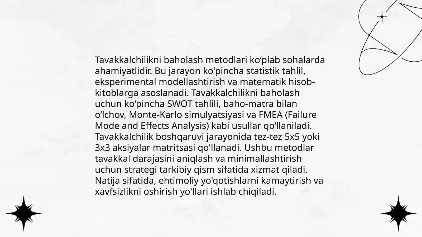 Biznesda tavakkalchilikni boshqarish 4