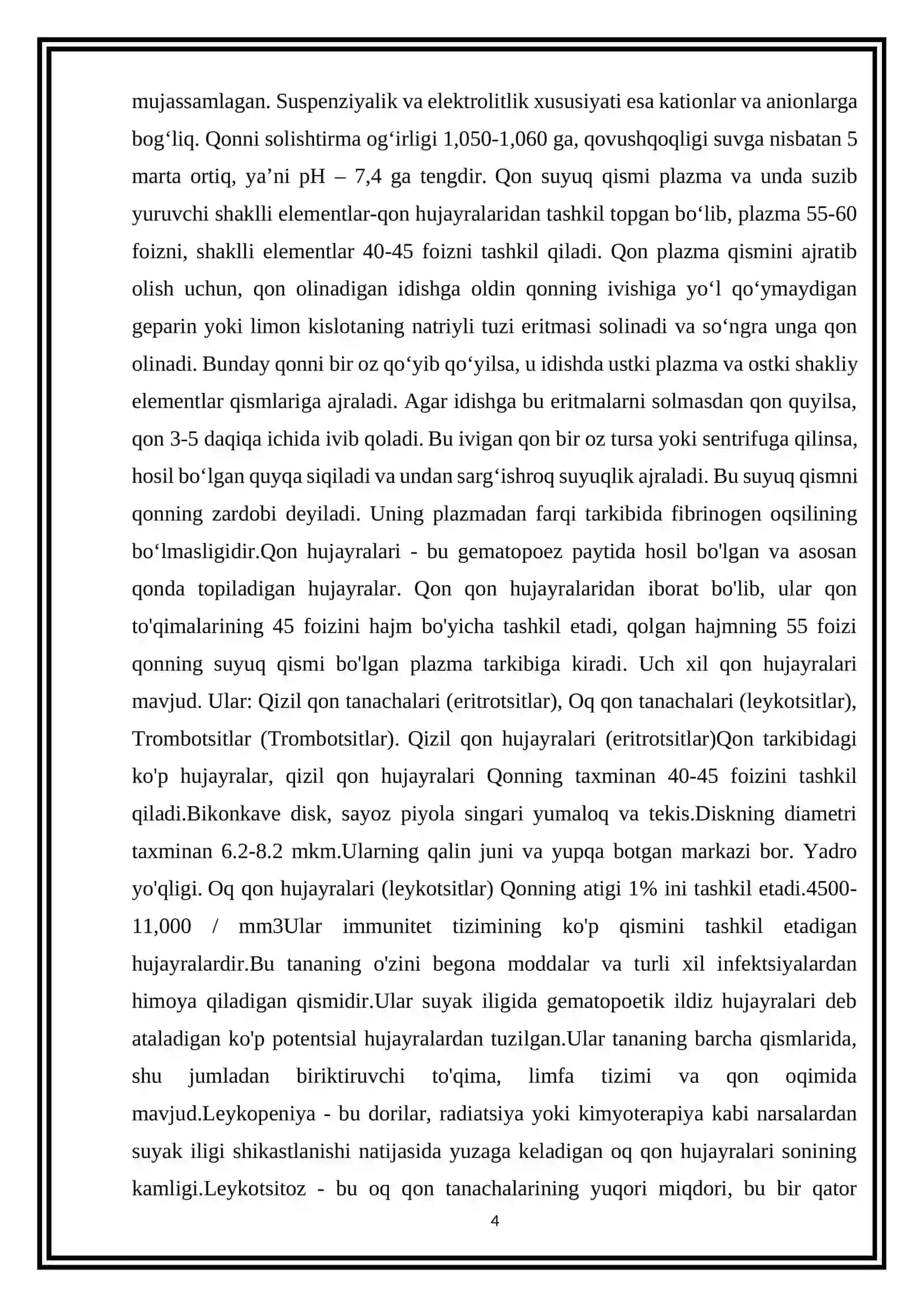 Qon hujayralarining biokimyoviy xususiyatlari 4