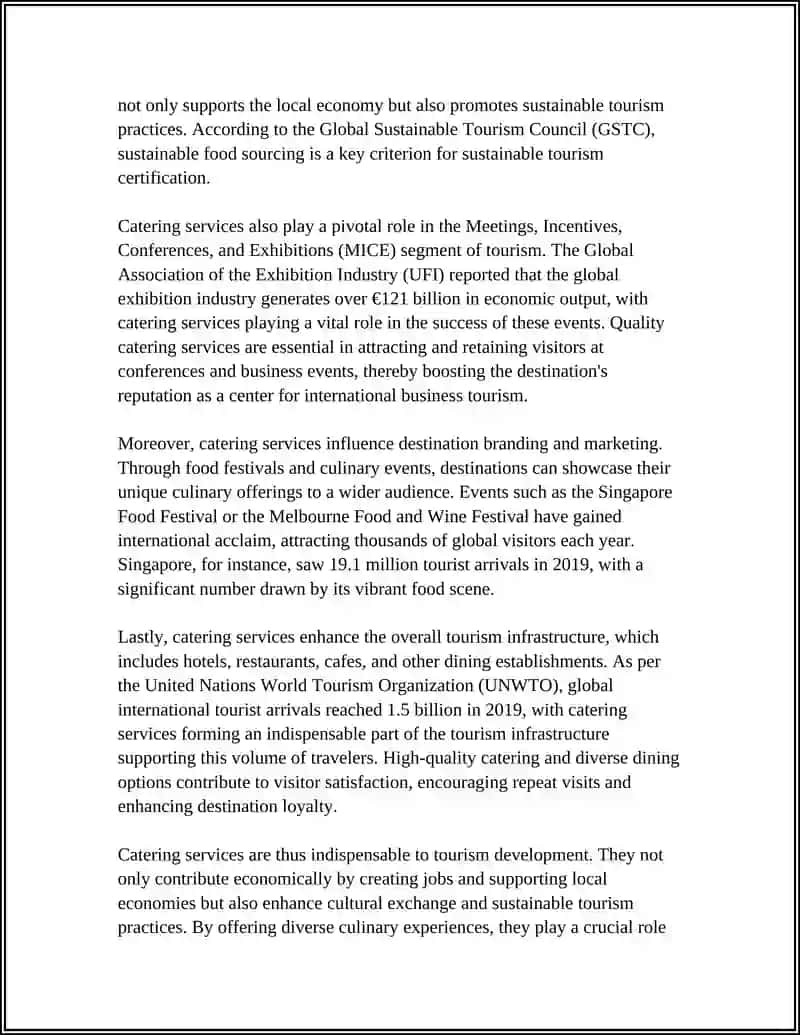 Role of Catering Services in Tourism Development 4