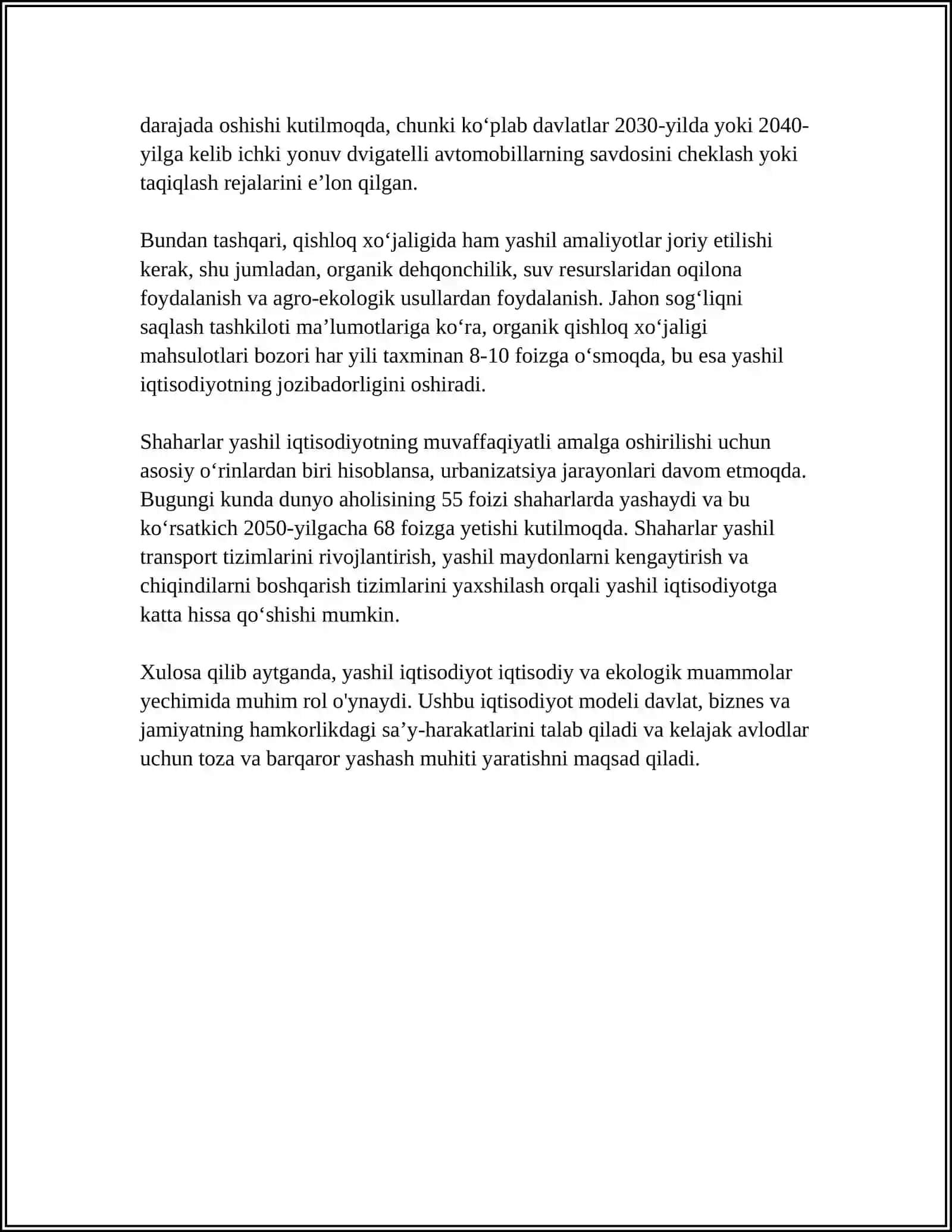 Yashil iqtisodiyotga o'tish siyosati 4