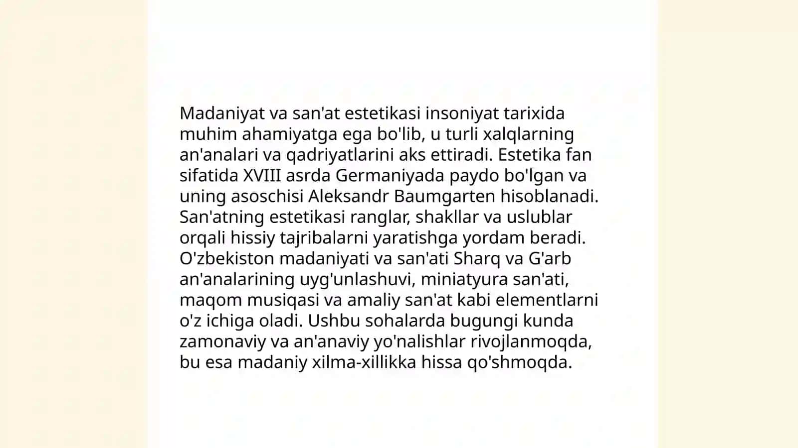 Estetikaning jamiyat va madaniyatga taʼsiri 4