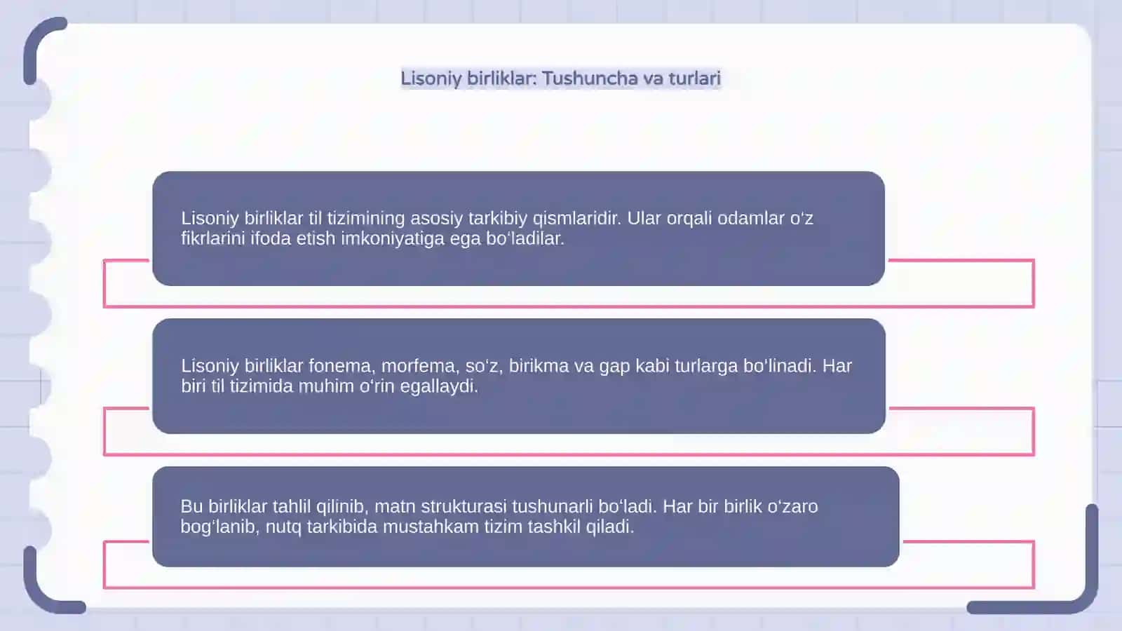 Matnni lisoniy va nutqiy birliklarga ajratish 4