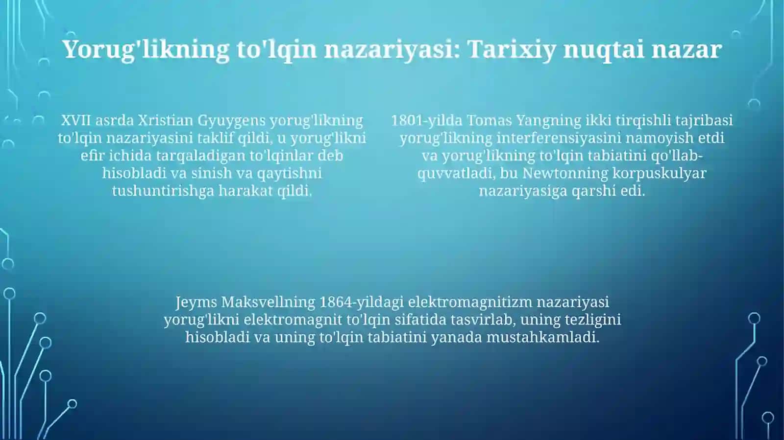 Yorugʻlikning toʻlqin tabiati 4