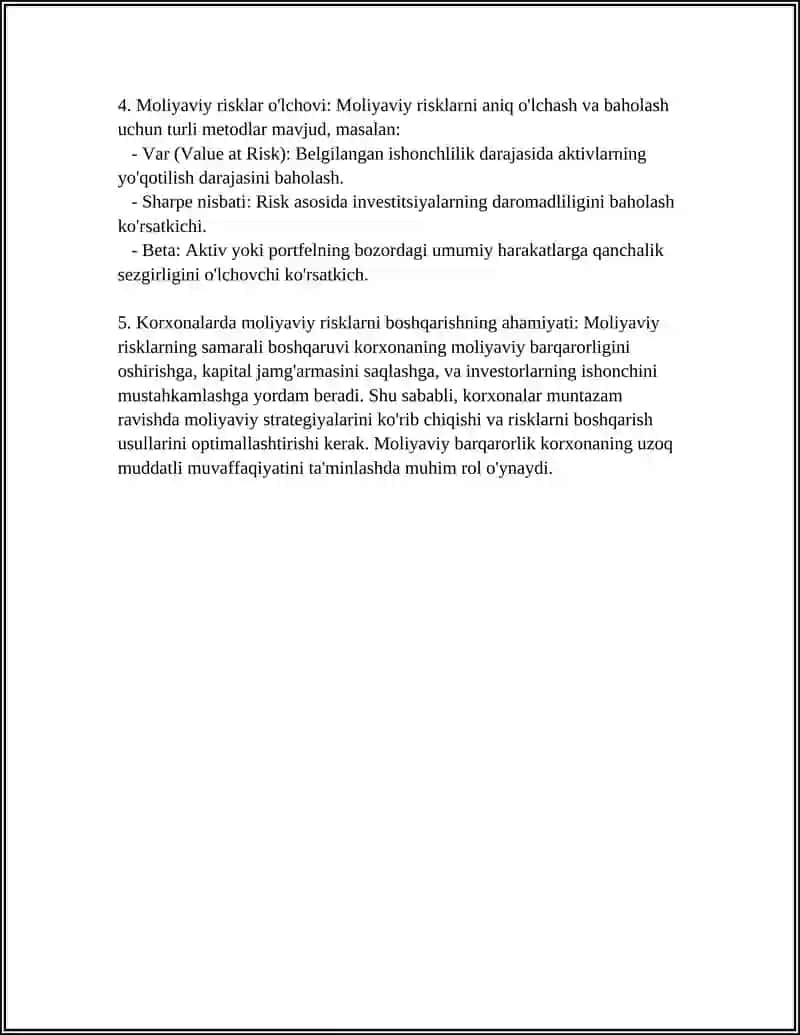 KORXONALARDA MOLIYAVIY RISKLARNING MAZMUN MOHIYATI 4