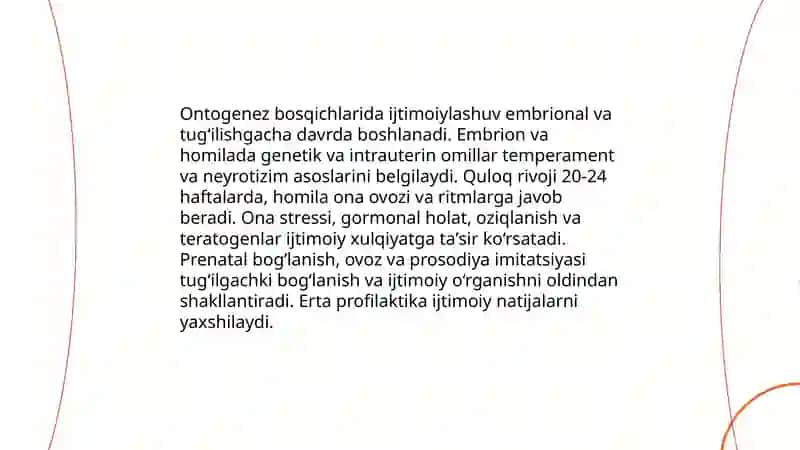 Ijtimoiylashuv va Ontogenez 4