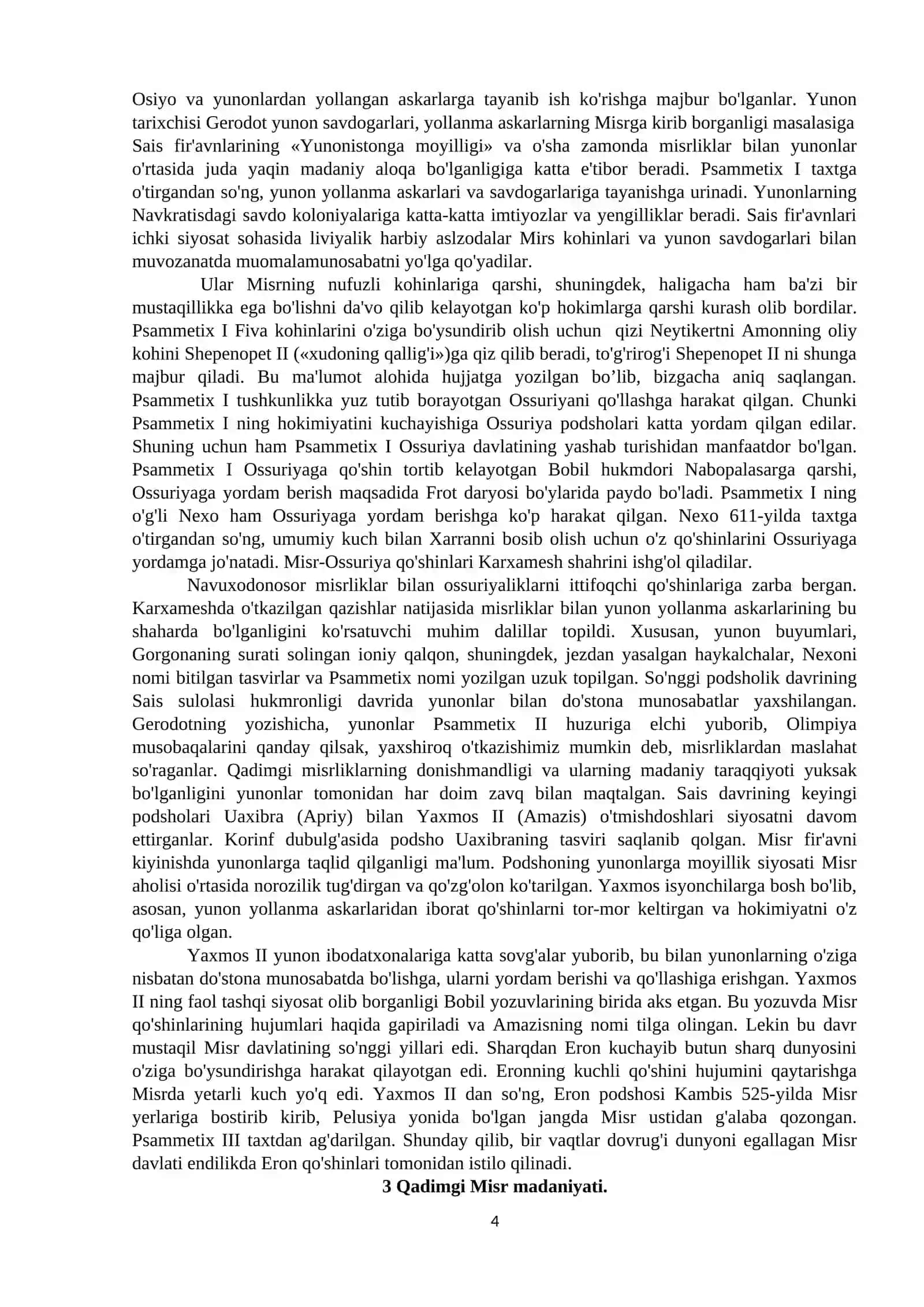 So’nggi podsholik davrida Misr davlatining ichki va tashiqi siyosati 4