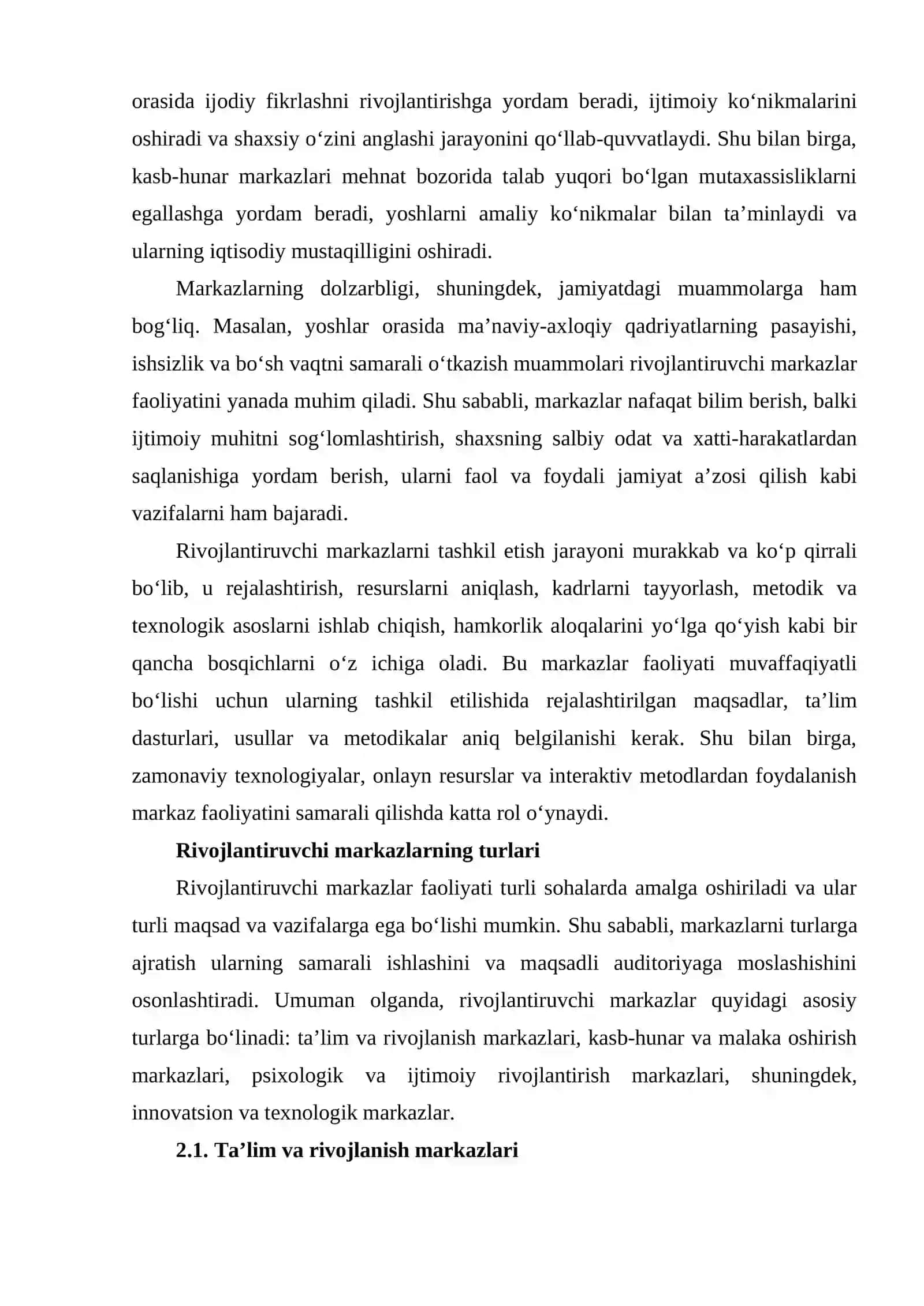 Rivojlantiruvchi markazlar tashkil etish 4