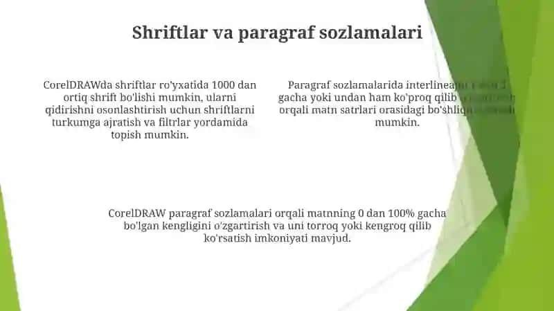 CorelDraw dasturida matn va konturlar bilan ishlash 4