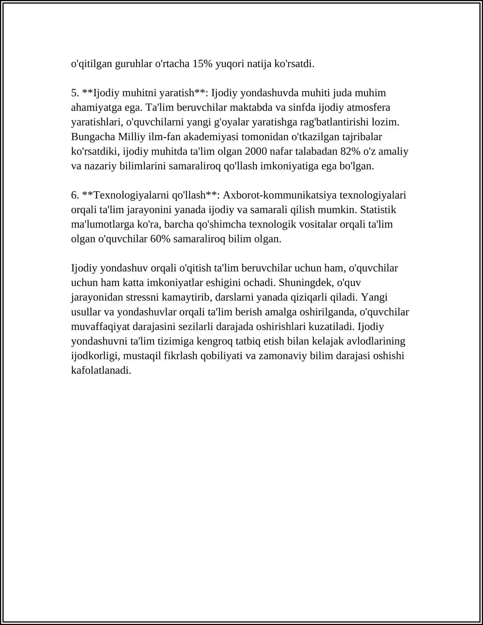 PEDAGOGIK FAOLIYAT IJODIY JARAYON SIFATIDA 4