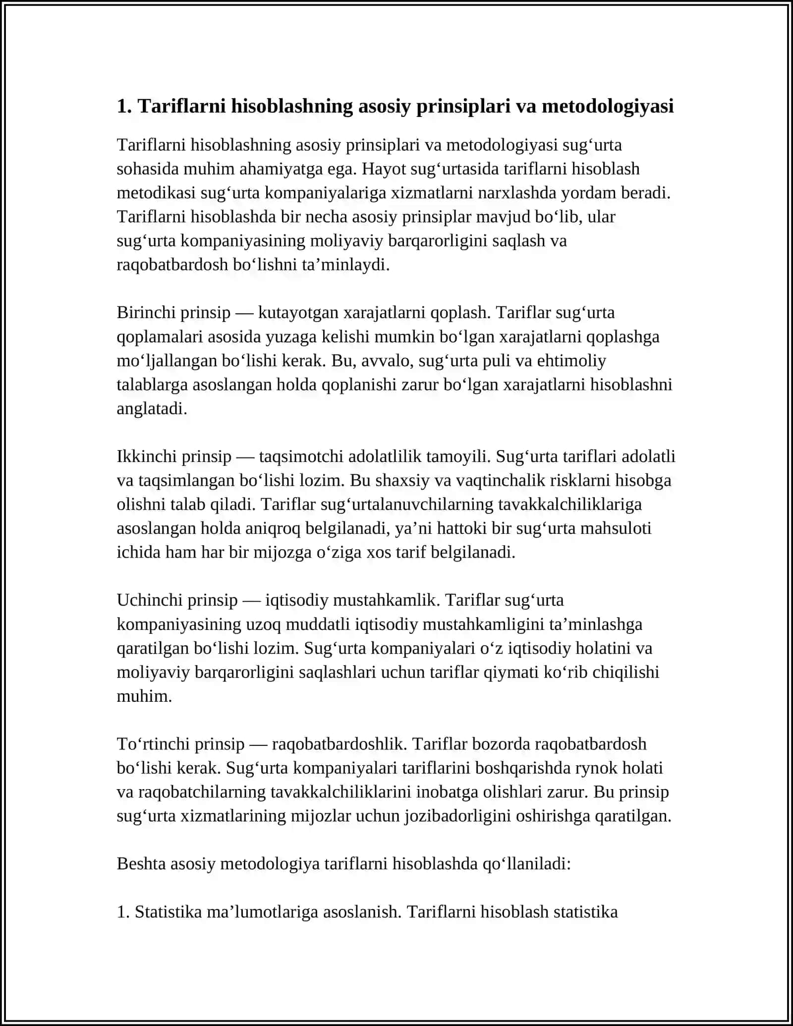 HAYOT SUG‘URTASIDA TARIFLARNI HISOBLASH METODIKASI 4
