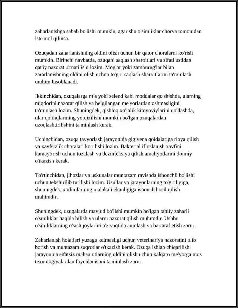 QORAMOLLAR OZUQADAN ZAHARLANISHI 4