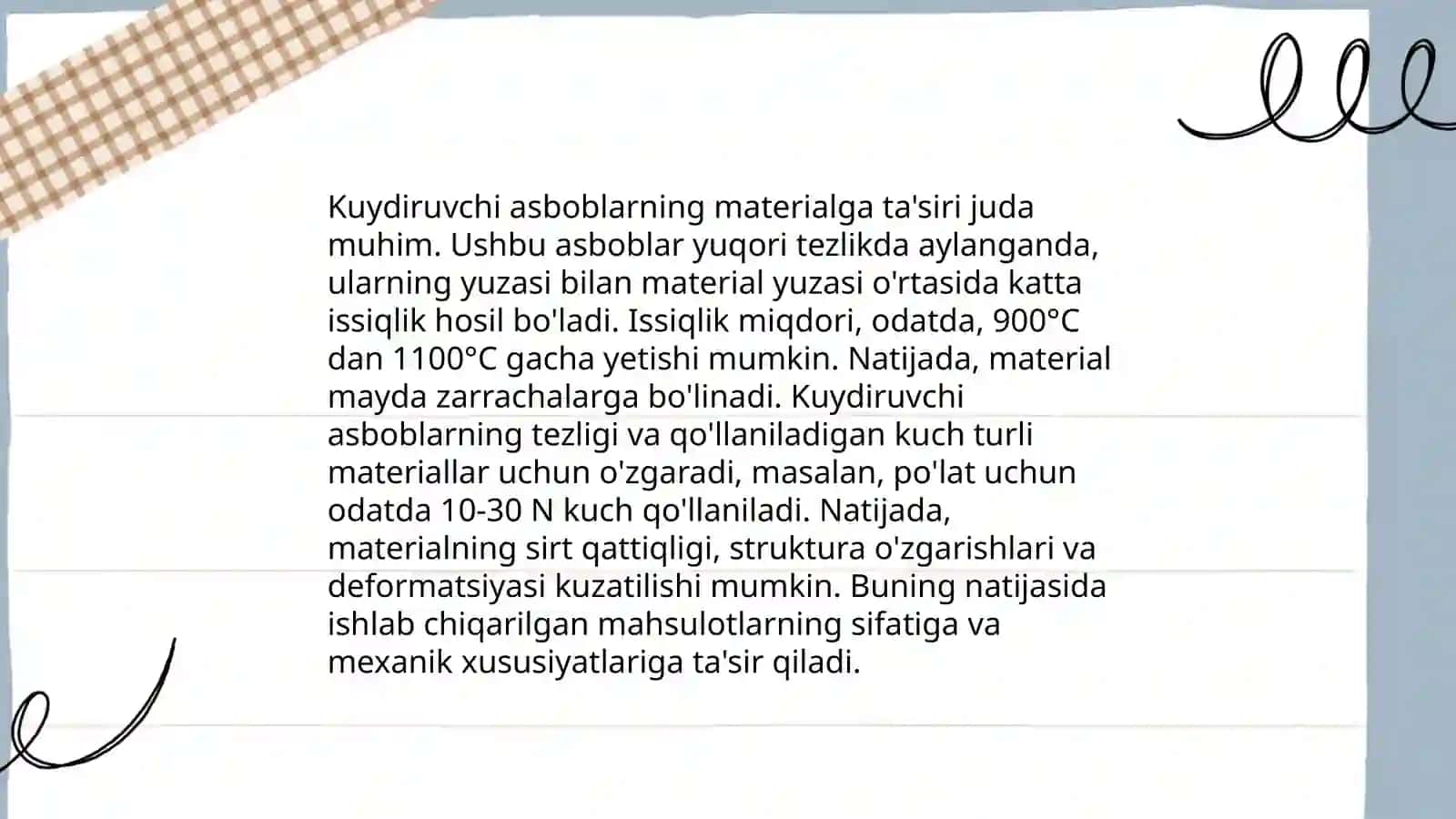 Detallar oʻlchamiga qarab kuydiruvchi asboblar va materiallarning tanlanishi 4