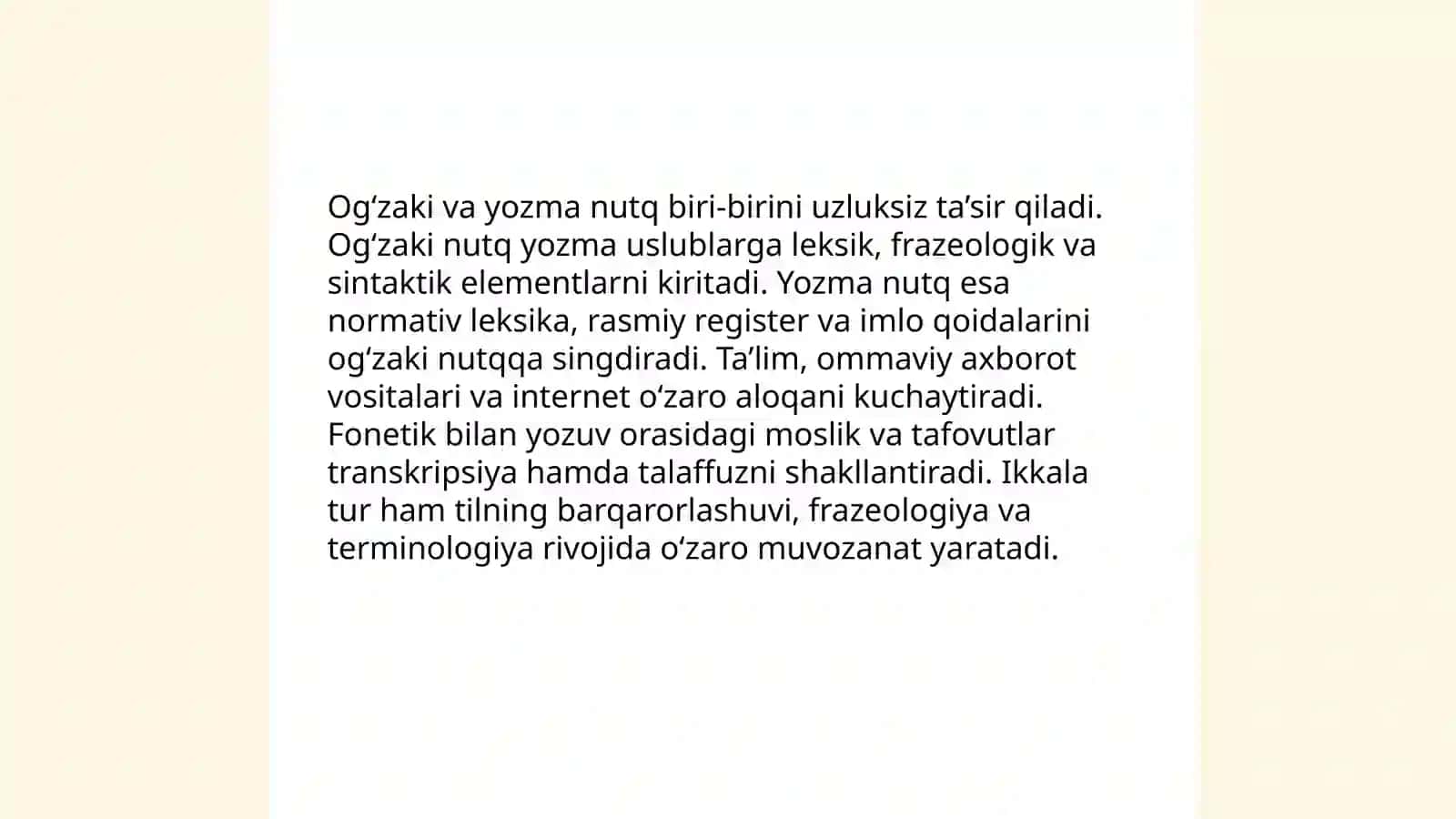 Til va yozuv ularning òzaro munosabati 4
