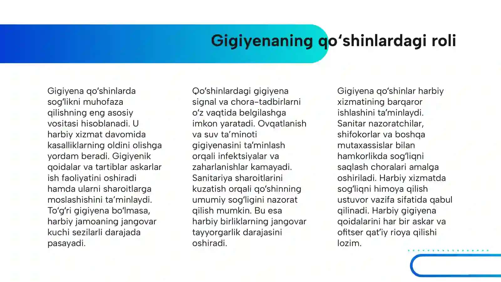 QOʻSHINLARNING HARBIY GIGIYENASI: DALA SHAROITIDA OVQATLANISH VA SANITARIYA OMILLARI 4