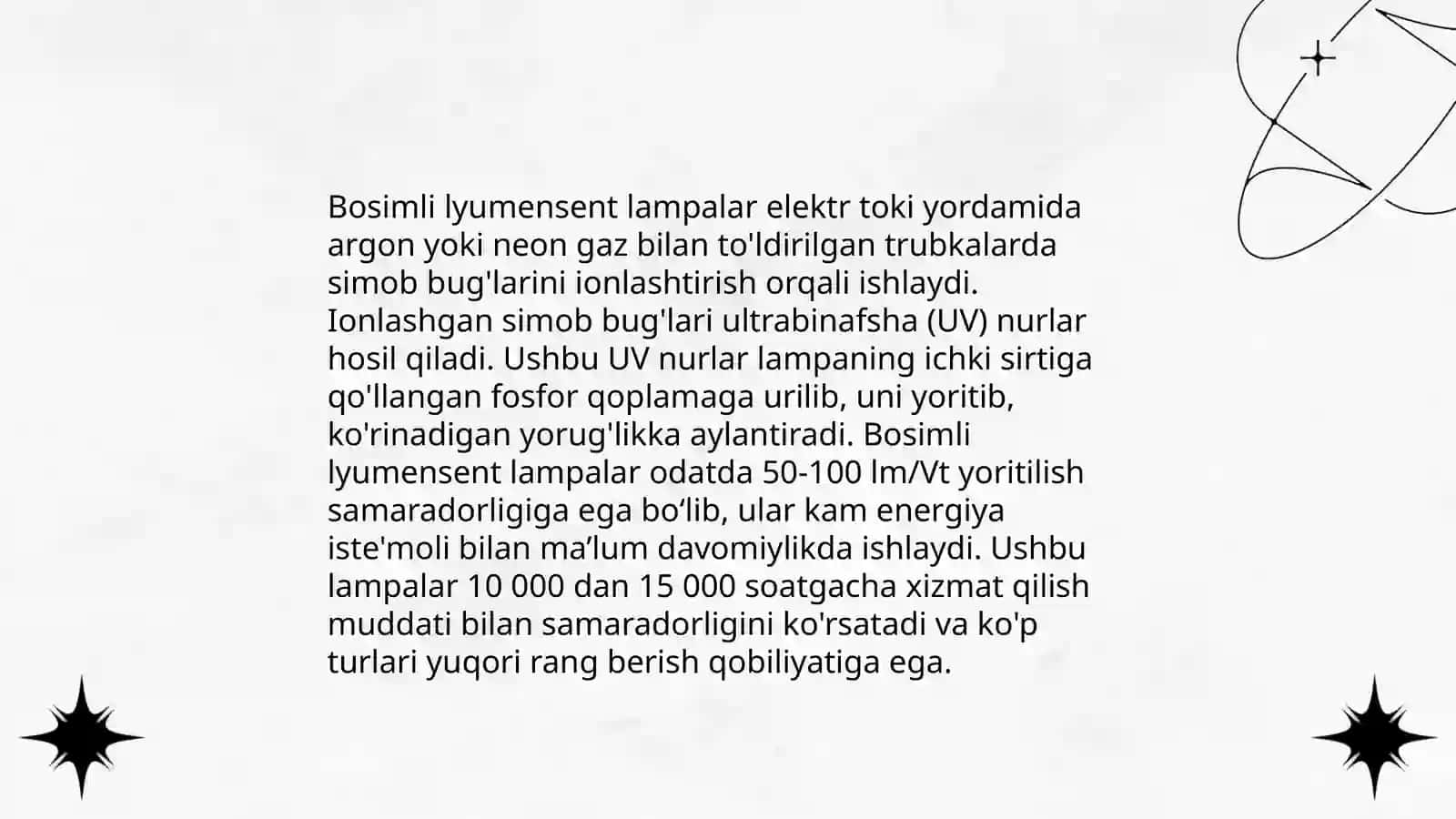 Past bosimli lyumensent gaz razriyadli chiroqlar 4
