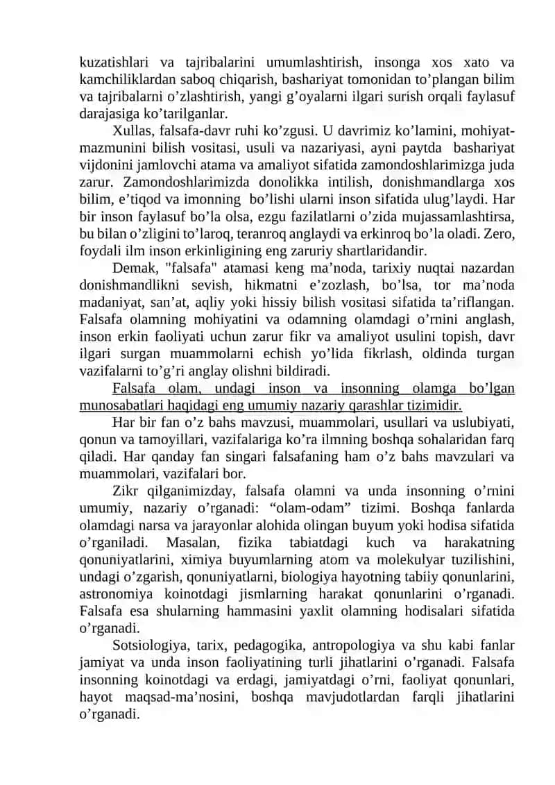 Falsafaning fan va dunyoqarashga doir mohiyati 4