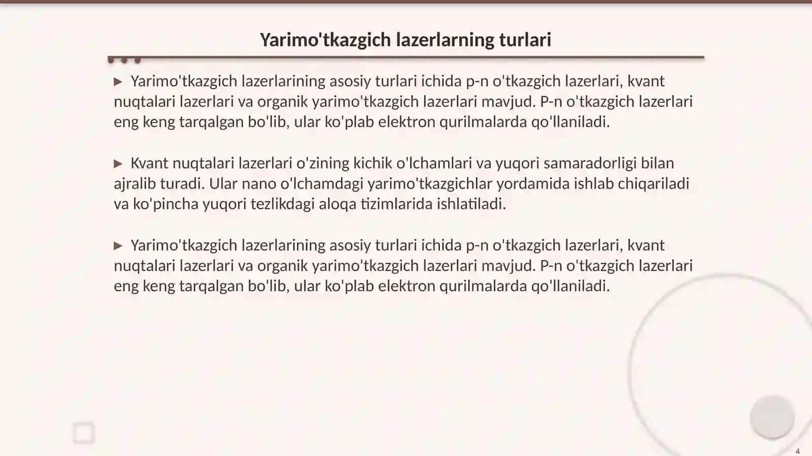 Yarimo'tkazgich lazerlar 4
