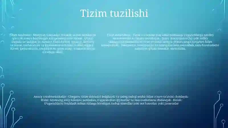 Tizim Tushunchasi Va Uning Uning Asosiy Hususiyatlari 4