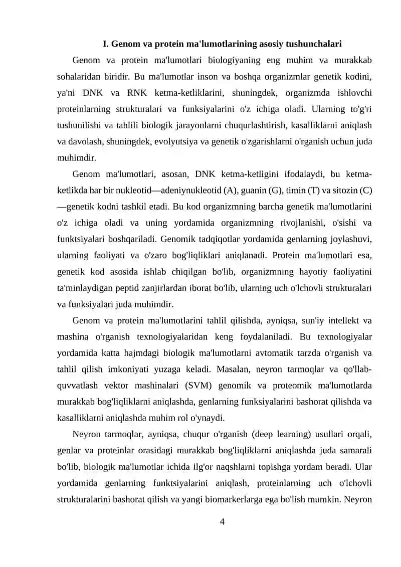 Neyron tarmoqlar va SVM ning bioinformatikadagi qo'llanilishi 4