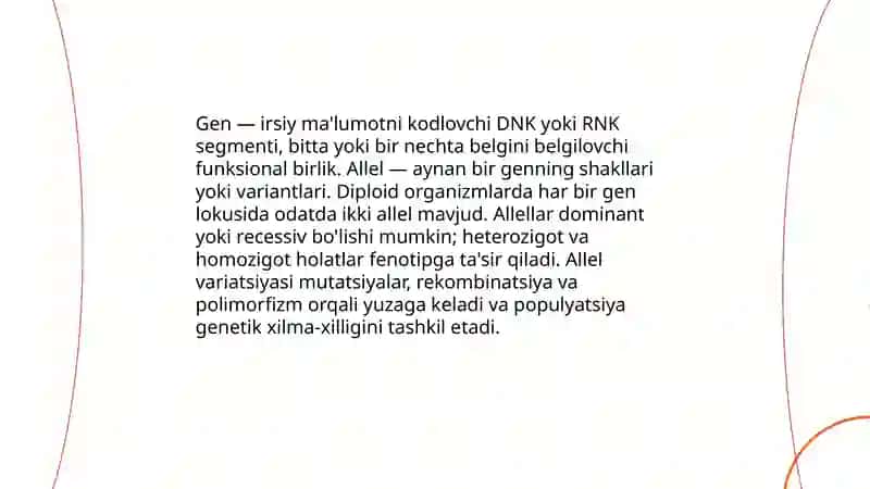 Umumiy genetika asoslari 4