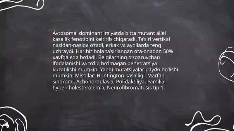 Irsiyat va irsiy kasalliklar 4
