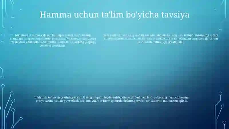 Inklyuziv Talimning Huquqiy Asoslarini Xalqaro Hujjatlarda Tahlil Qilish 4