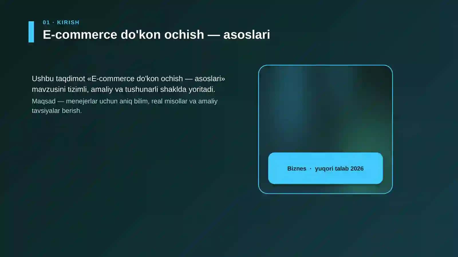 E-commerce do'kon ochish — asoslari 4