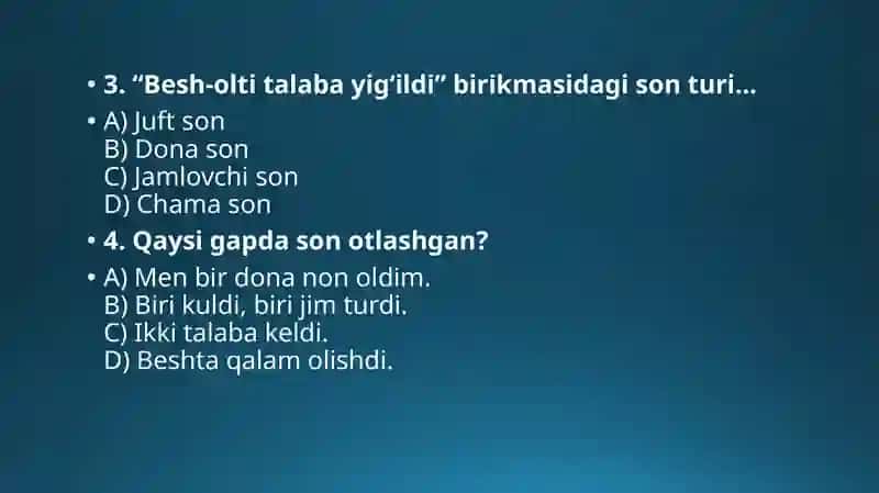 Sonso'z turkumi haqida umumiyma'lumot 4