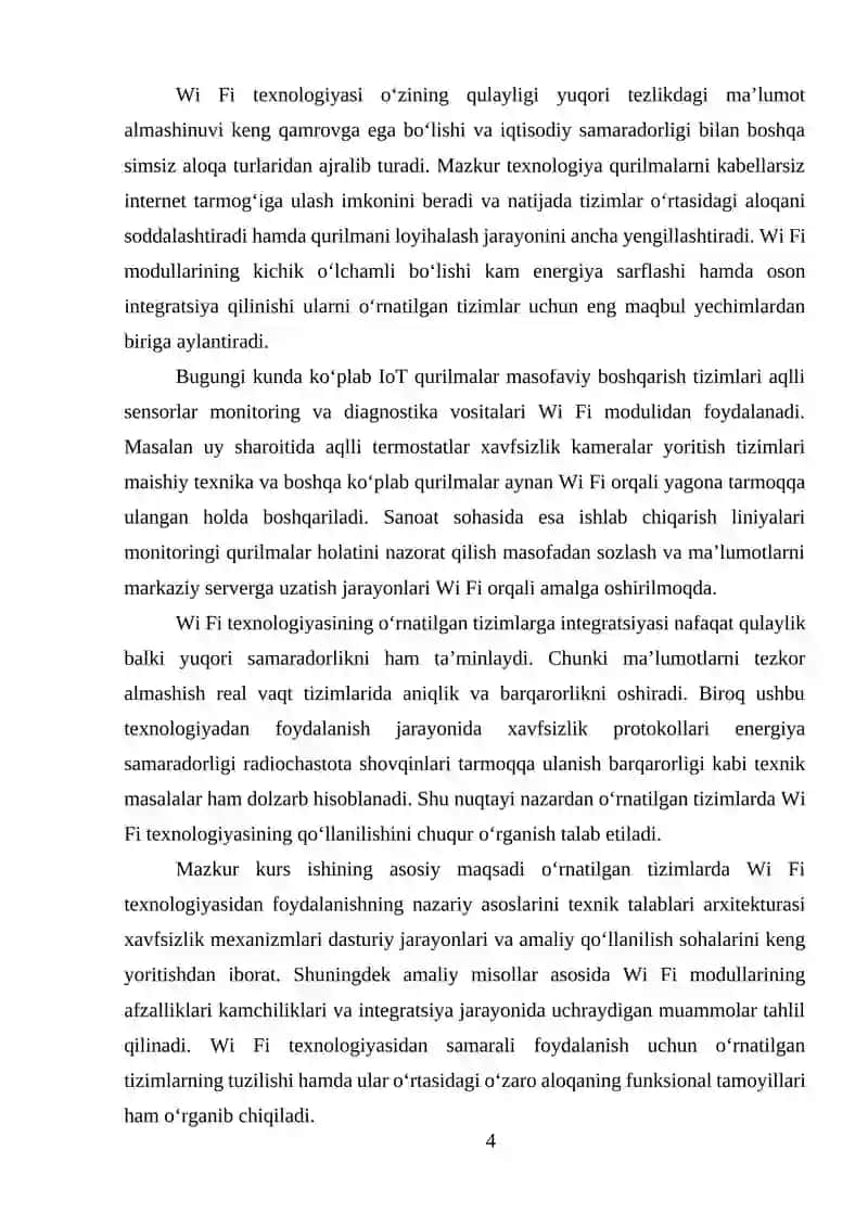 O‘RNATILGAN TIZIMLARDA WI FI TEXNOLOGIYASI 4