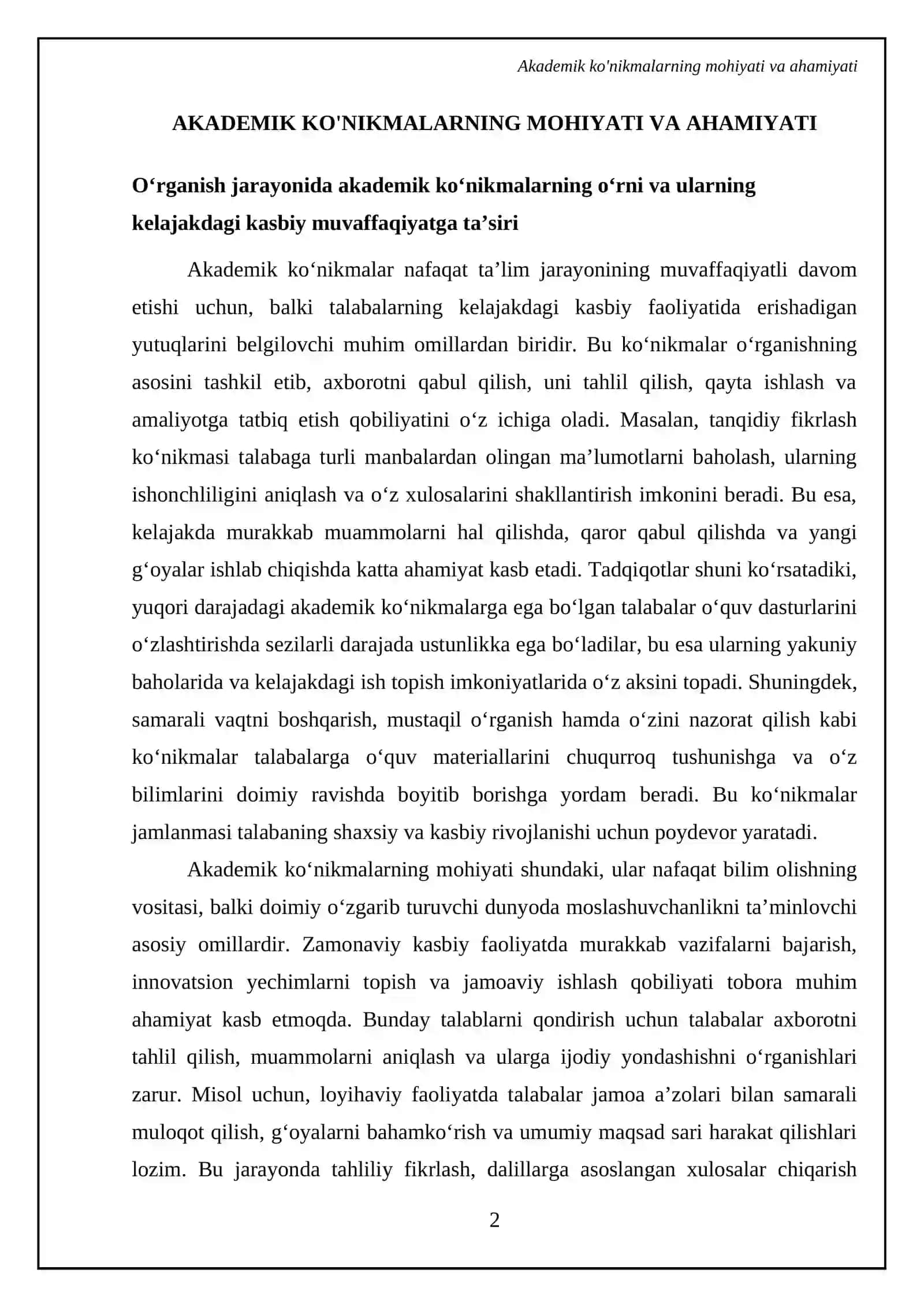 Akademik ko'nikmalar va kaspiy kompetentlik faniga kirish 4