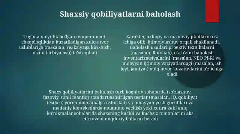 Shaxsning individual xususiyatlari 4